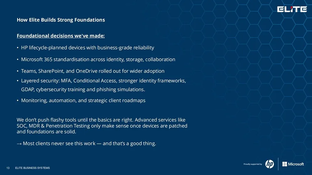 Elite IT Presentation - How Elite Builds Strong Foundations