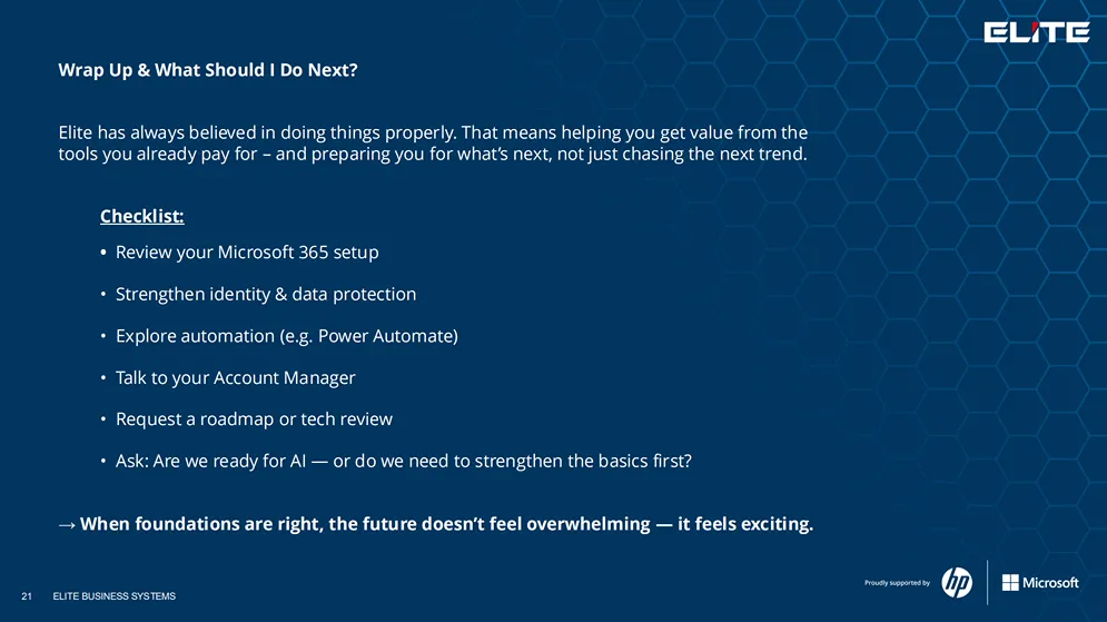 Elite IT Presentation - What Should I Do Next