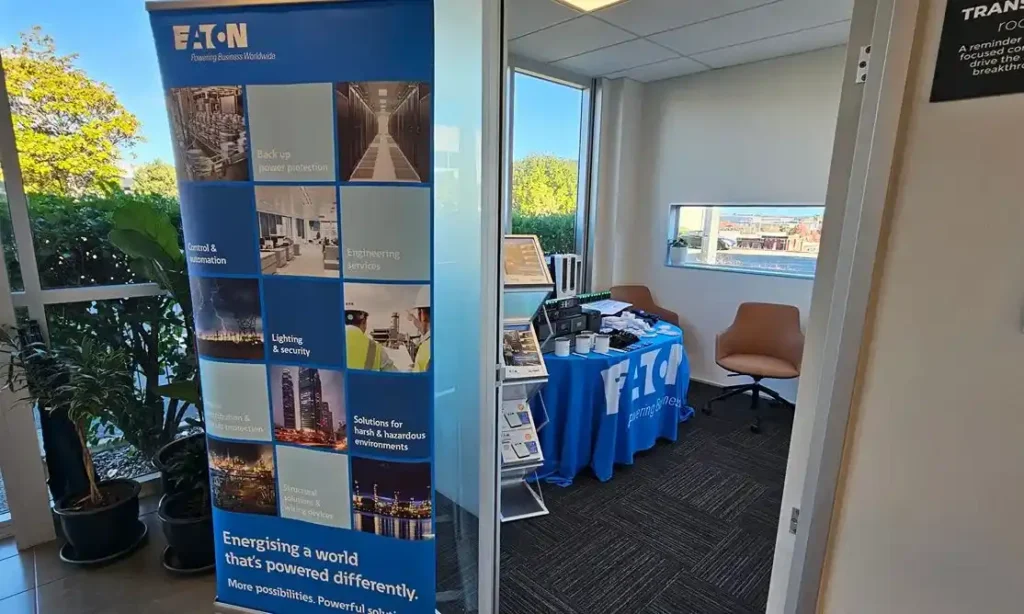 Eaton power management stand at Elite Open Day 2026 Hamilton