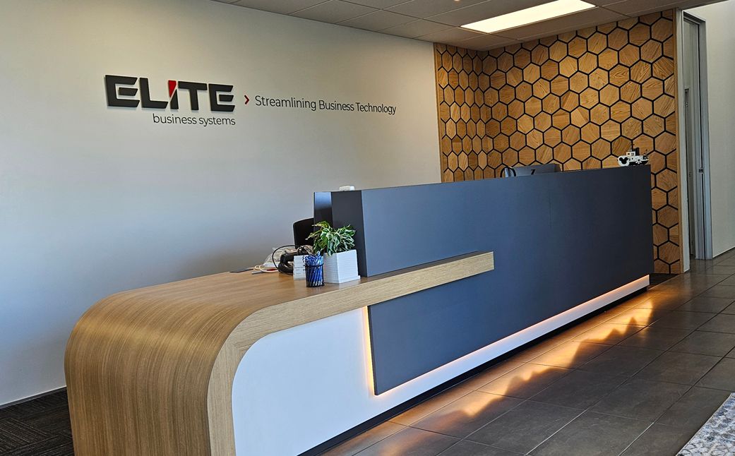 Elite Business Systems Hamilton office reception interior at new Pukete location