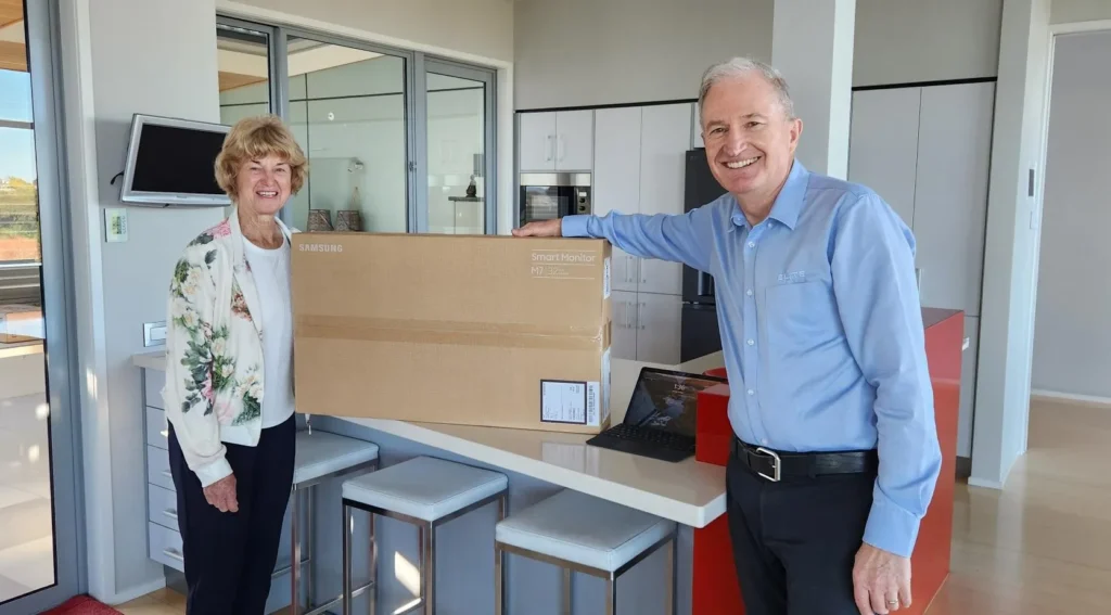 Karyn from Larkin Land winning 2nd place prize at Elite Open Day & Tech Showcase 2026